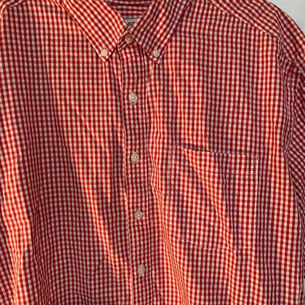 XXL Old Navy Red Checkered Men's Shirt 100% Cotton, Western,Americana,Preppy,S/S